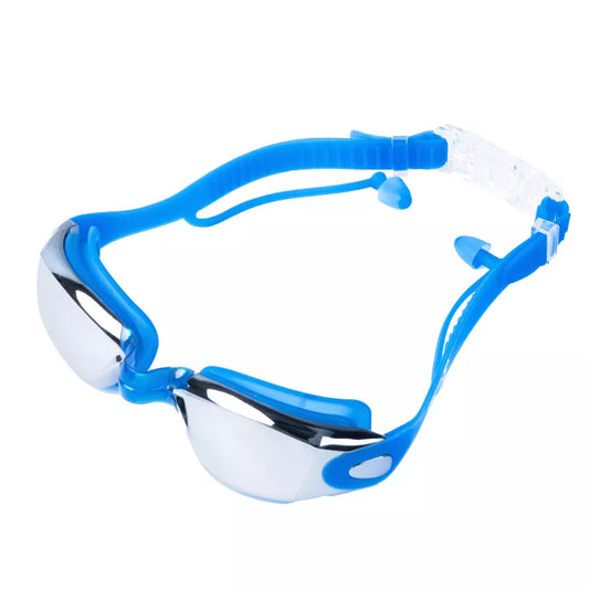 LENTE NATACION ADULTO CON PROTECCION MIRROR Y TAPON DE OIDO - AZUL